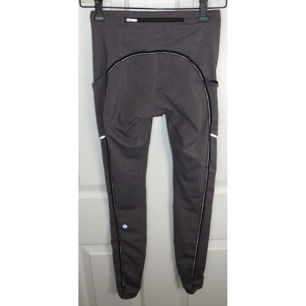 Lululemon Speed Up Tight Metallic 28" Heathered Gray/Black Womens Size 4